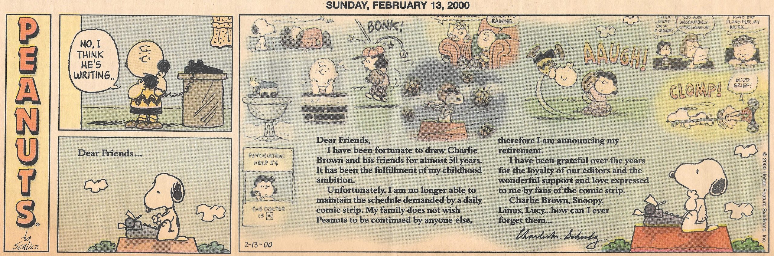 Charles Schulz Last Strip